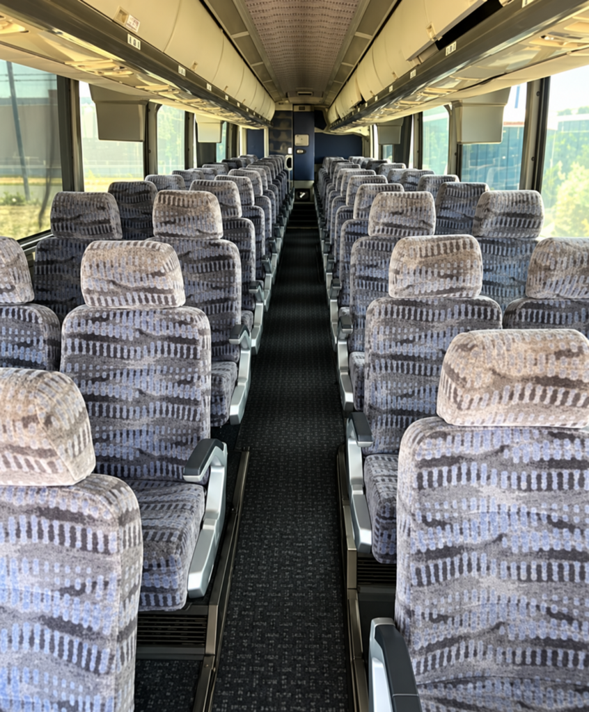 charter bus interior view