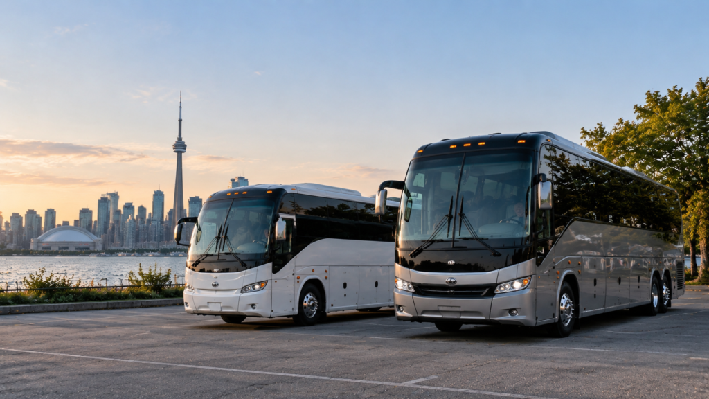 charter bus and coach bus